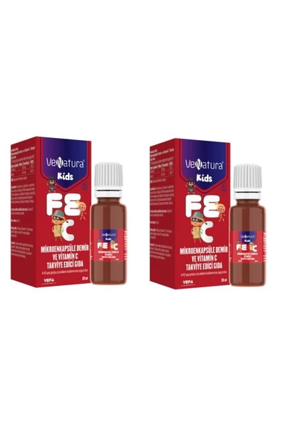 Venatura Kids Mikroenkapsüle Demir ve Vitamin C 20 ml Damla 2 Adet ürün görseli 1