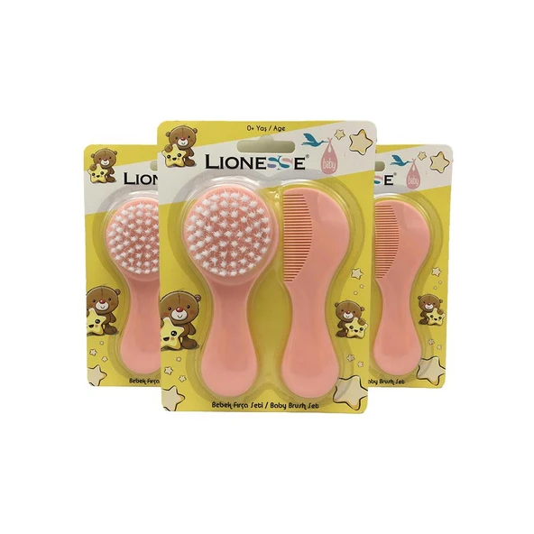 Tarko Lionesse Fırça Tarak Seti - Pembe x 3 ürün görseli 1