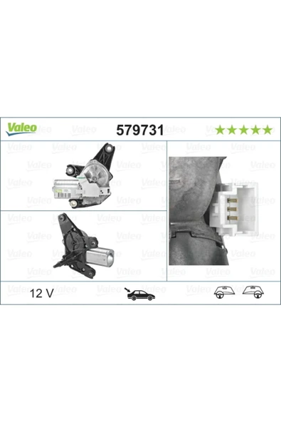Valeo 579731 Arka Silecek Motoru ( Renault Trafic Ii 2.0 16V 06-Opel Vivaro 2.0 16V 01-) - Val- ürün görseli 1