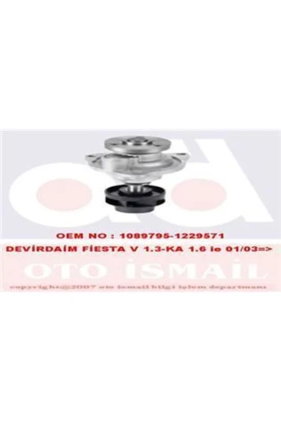 Graf PA902 Pa902 Devirdaim Su Pompası Fiesta V Ka 1.3 1.6 ürün görseli 1
