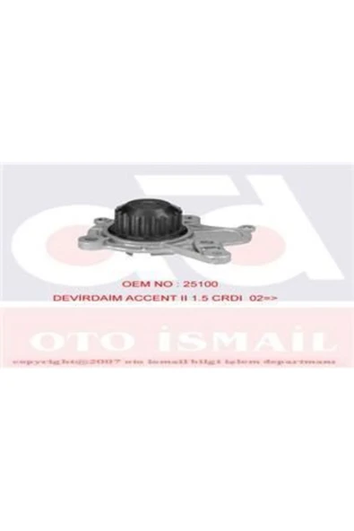 Graf PA829 Pa829 Devirdaim Su Pompasi Accent Admire 03-06 Getz 02- Elan 518077143 ürün görseli 1