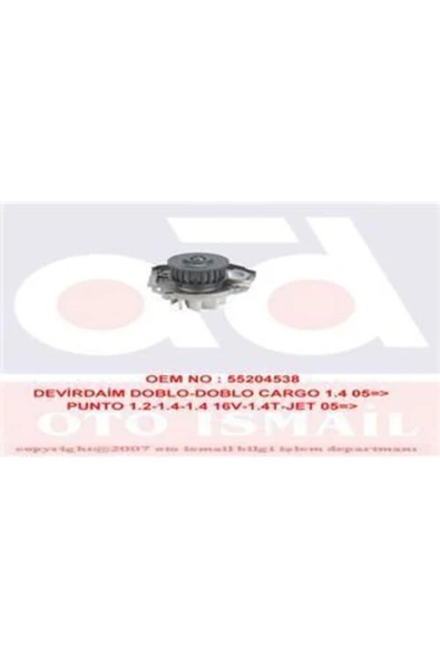 Graf PA1030 DEVİRDAİM SU POMPASI 500  C L X LINEA DOBLO BRAVO II ürün görseli 1