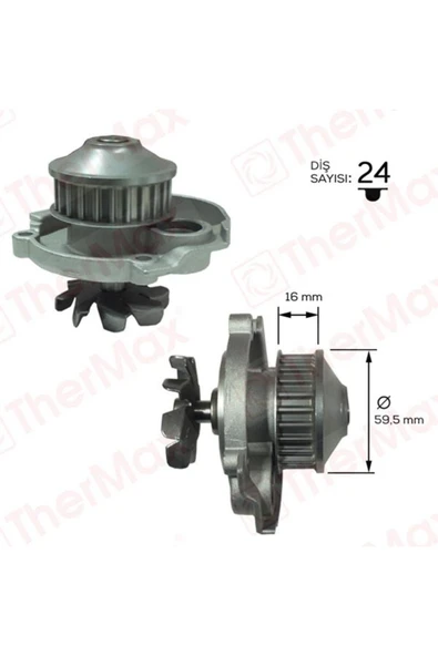 Thermax T01.181 Su Pompası Fıat Albea 03 07 Doblo 01 10 Palıo 96 05 Panda 03 Punto 99 09 Uyumlu ürün görseli 1