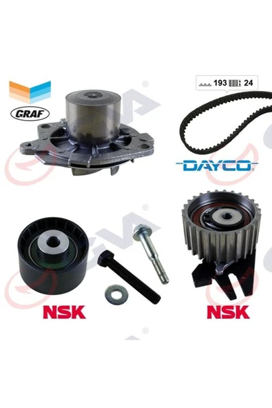 GVA 59WPK2914D Devirdaimli Eksantrik Gergi Kiti 193x240 Doblo 01 Brava-bravo- 96-01 -uyumlu Palıo 00- Marea 96 ürün görseli 1