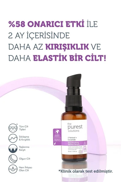 The Purest Solutions %1 Retinol + Ceramide Rejuvenating Retinol Serum 30 ml ürün görseli 1