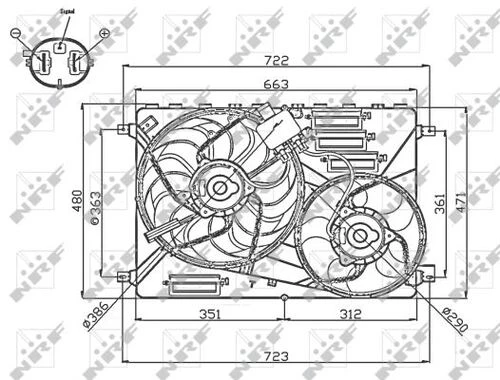 NRF 47756  Radyatör Fanı (3 Kutuplu) Freelander 2 L359 06-12 ürün görseli 1