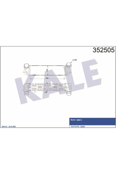 Kale 352505  INTERCOOLER BMW 5 F10-F11-F18 13- ürün görseli 1