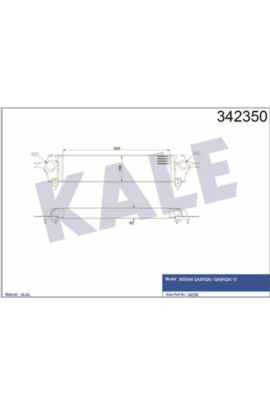 Kale 342350 OTO Radyatör  Turbo Radyatörü Nissan Qashqai Al-Pl-Brz ürün görseli 1