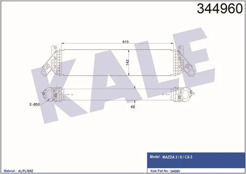 Kale 344960  Intercooler Al Pl Brz 3-6-cx-5 Sh0113565 ürün görseli 1