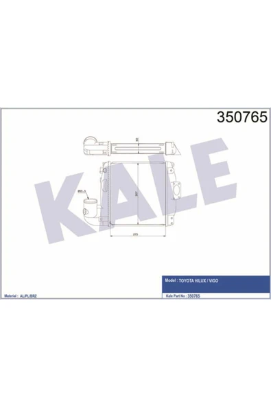 Kale 350765  İNTERCOOLER AL/PL/BRZ HILUX-VIGO ürün görseli 1