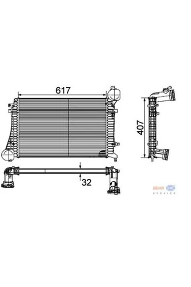 Mahle CI162000P KNECHT  Turbo Radyatörü (617×407×32) Passat 2.0 TDI 05-09 Bmp (Sensör Ile) Eno:8Ml376746071 ürün görseli 1
