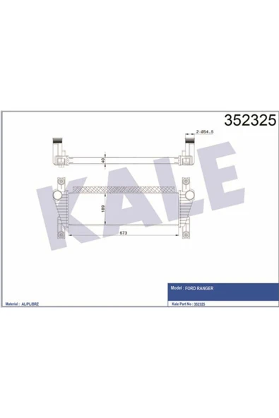 Kale 352325  INTERCOOLER RANGER 2.2 TDCI 11- ürün görseli 1