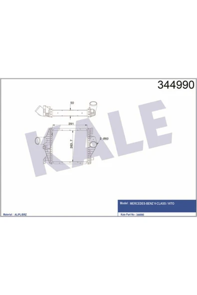 Kale 344990 OTO Radyatör  Turbo Radyatörü V-Class W638 96- Vito W638 I 96- ürün görseli 1