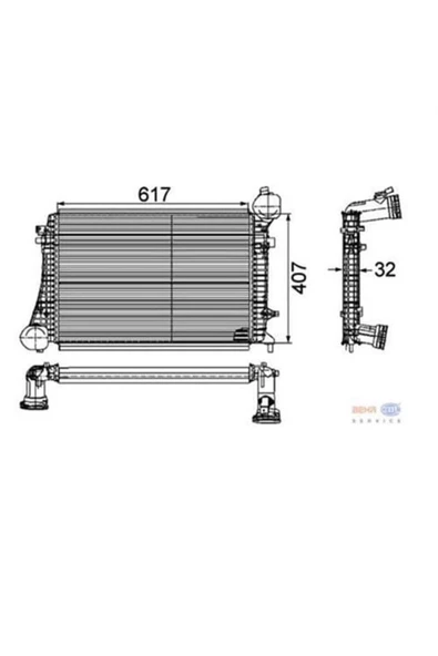 Mahle CI166000P KNECHT  Turbo Radyatörü Intercooler 04-11 Caddy Golf V Jetta A3 1.9TDI Bls ürün görseli 1