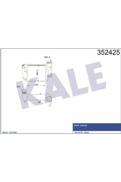 Kale 352425  INTERCOOLER A6 2.7-3.0 TDI 04- ürün görseli 1
