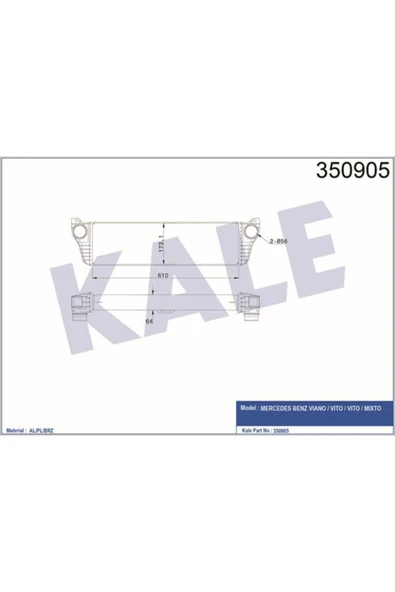 Kale 350905  INTERCOOLER MERCEDES BENZ VIANO VITO VITO MIXTO ürün görseli 1