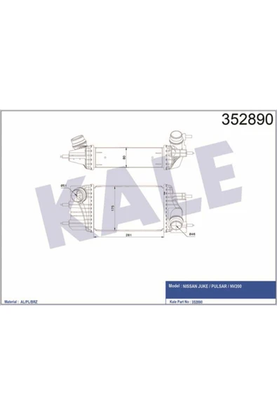 Kale 352890  INTERCOOLER JUKE PULSAR-NV200 INTERCOOLER ürün görseli 1