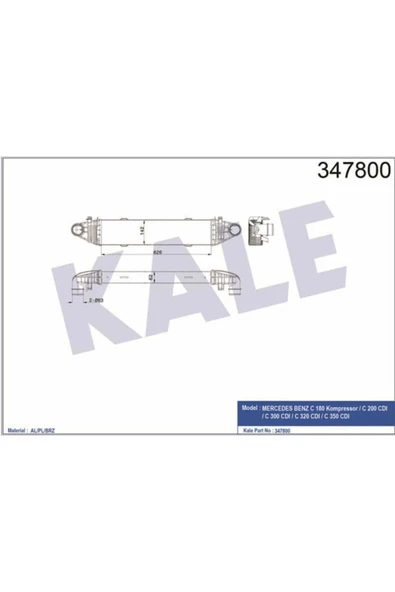 Kale 347800 OTO Radyatör  Turbo Radyatörü 250 350C 180C 250C 320C 350 626X142X62 ürün görseli 1