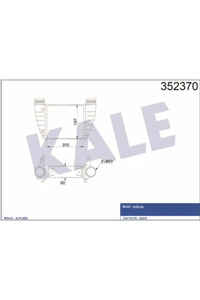 Kale 352370  INTERCOOLER A4 2.0TDI 2.0 TFSI 00- ürün görseli 1