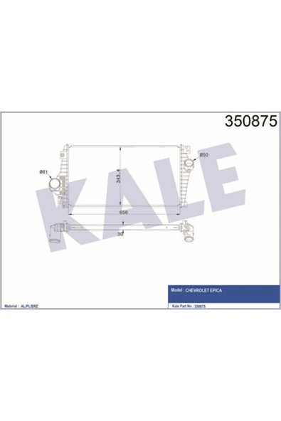 Kale 350875  INTERCOOLER AL/PL/BRZ CHEVROLET EPICA ürün görseli 1