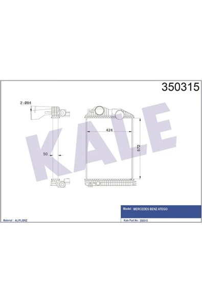 Kale 350315  INTERCOOLER AL/BRZ MERCEDESATEGO ürün görseli 1