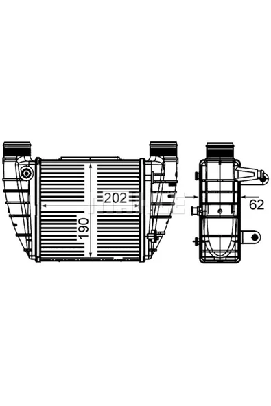 Mahle CI421000S KNECHT  Turbo Radyatörü (202×190×62) A4 2.0 Tfsı 04-08 Bpj Pyk Bgb Bwe Bul Eno:8Ml376899051 ürün görseli 1