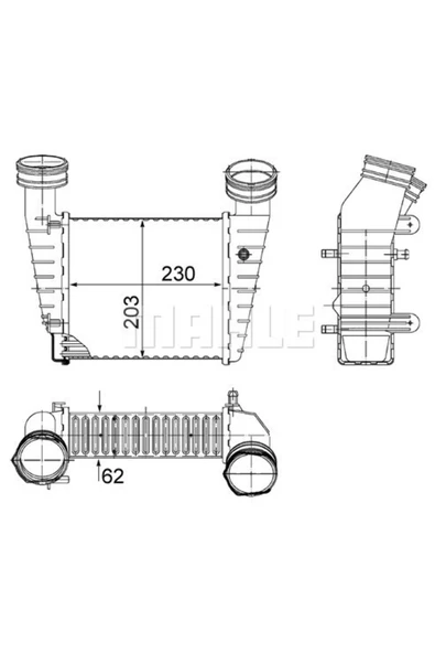 Mahle CI347000S Cı347000s Turbo Radyatörü (230×203×62) Passat 1.9 Tdı 2.0 Tdı 00-05 Avb Bgw (eno:8ml376776634 ürün görseli 1