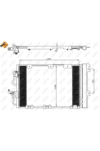 NRF 35556  Klima Radyatörü Astra H Zafira B 1.6 2.0 Turbo 04- 588×381×16 ürün görseli 1