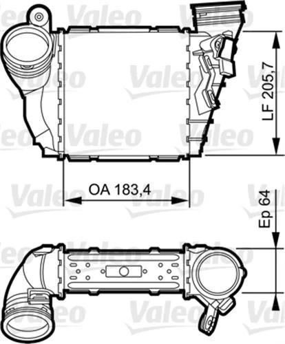 Valeo 817557  Turbo Radyatörü Golf IV 01- 1.9 TDI Bora 98- 1.9 TDI / A3 96- 1.9 TDI / Leon 03- / Octavia 96- ürün görseli 1