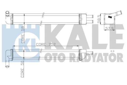 Kale 0582852AL Radyatör 0 Kalorifer Radyatörü Cu-Pl (Renault: Renault 12 Toros) Bakır Borulu ürün görseli 1