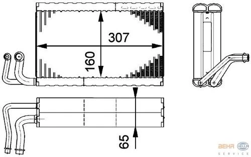 Mahle AE68000P KNECHT  Kalorifer Radyatörü (307×160×65) E60 E61 E63 E64 N43 B20 A (Eno:8Fv351211771) ürün görseli 1