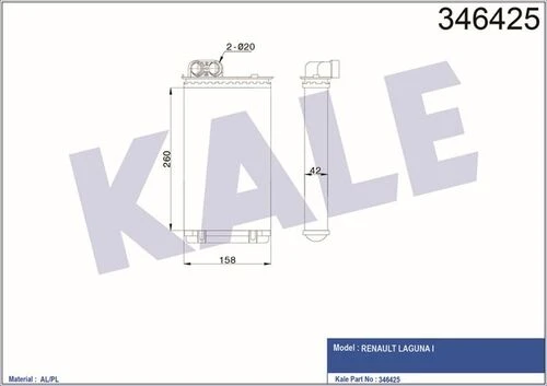 Kale 346425 OTO Radyatör  Kalorifer Radyatörü Laguna I 94- Mekanik ürün görseli 1