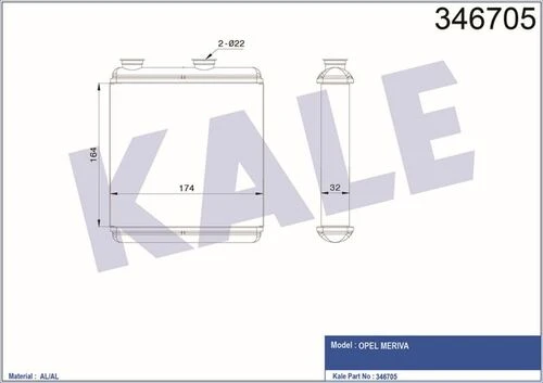 Kale 346705 OTO Radyatör  Kalorifer Radyatörü Merıva A 03- Brazıng ürün görseli 1