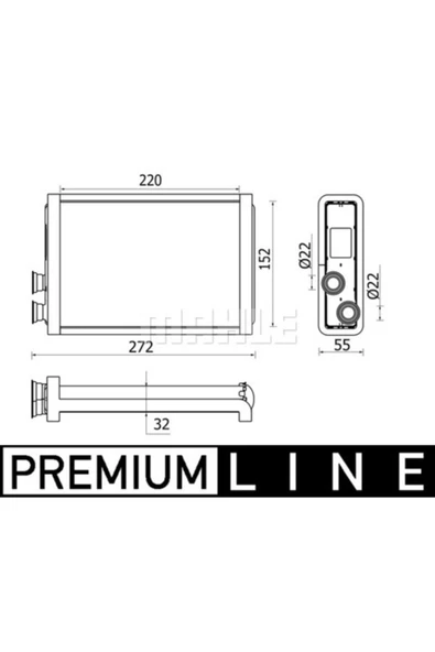 Mahle AH37000P Kalorifer Radyatörü 220×152×32 Bmw 5/6/7/8 (G30,G11,G15) (Eno:8Fh351009511) ürün görseli 1