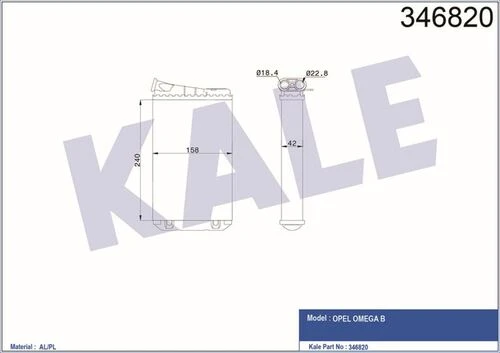 Kale 346820 OTO Radyatör  Kalorifer Radyatörü Omega B 94- Mekanik ürün görseli 1