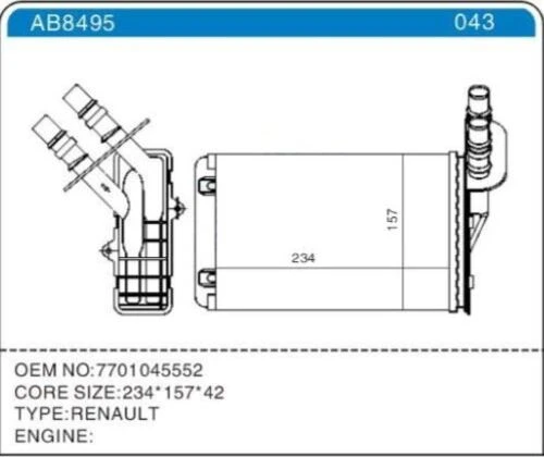 Zenon RN2653 Kalorifer Radyatörü CLIO II 00 Symbol II 08 234×157 ürün görseli 1