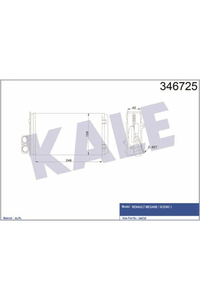 Kale 346725 OTO Radyatör  Kalorifer Radyatörü Scenic I 96-03 ürün görseli 1