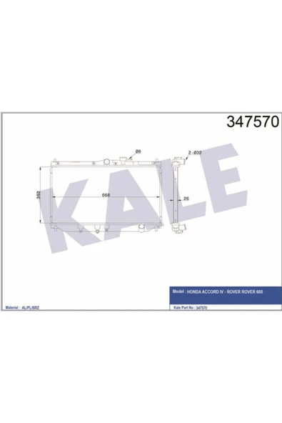 Kale 347570 Oto Radyatör  Radyatör Accord 90- ürün görseli 1