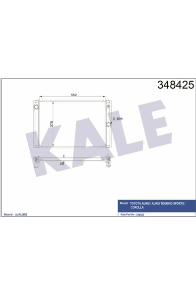 Kale 348425 Oto Radyatör  Radyatör Mekanik Corolla Uyumlu D4D 07- ürün görseli 1