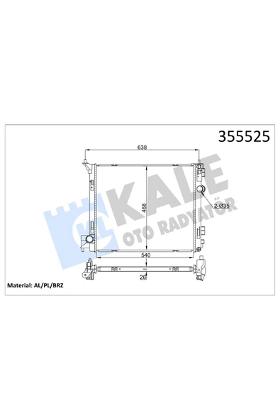 Kale 355525 OTO Radyatör  Radyatör Brazıng Nissan X-Traıl Radyatör ürün görseli 1