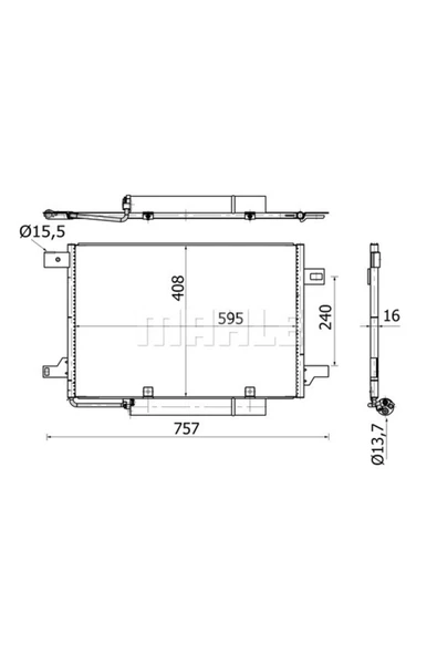 Mahle AC369000S KNECHT  Klima Radyatörü (600×410×16) (Otomatik)(Manuel) W169 W245 A 150 8Fc351301674 ürün görseli 1
