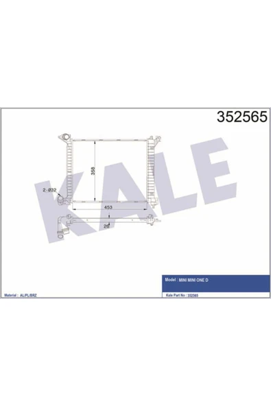 Kale 352565 Oto Radyatör  Radyatör Mını One 1.4D 01- ürün görseli 1
