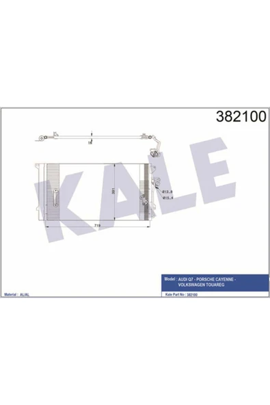 Kale 382100 OTO Radyatör  Klima Radyatörü Touareg 7L 03- / Q7 4L 06- / Cayenne 720X368X16 ürün görseli 1
