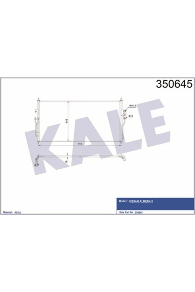 Kale 350645 OTO Radyatör  Klima Radyatörü 06- Almera 1.6 16V ürün görseli 1