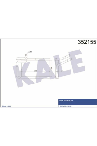 Kale 352155  KALORİFER H1 2.5 CRDI 07- AL PL BRZ ürün görseli 1