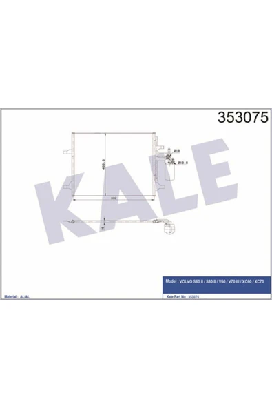 Kale 353075  Klima Radyatörü  S60 II 2.0 T 2.5 T 3.0 10- S80 II D3 D4 T4 5 6 38022196 ürün görseli 1