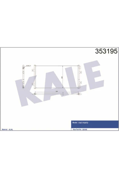 Kale 353195 OTO Radyatör  Klima Radyatörü Fiat Punto ürün görseli 1