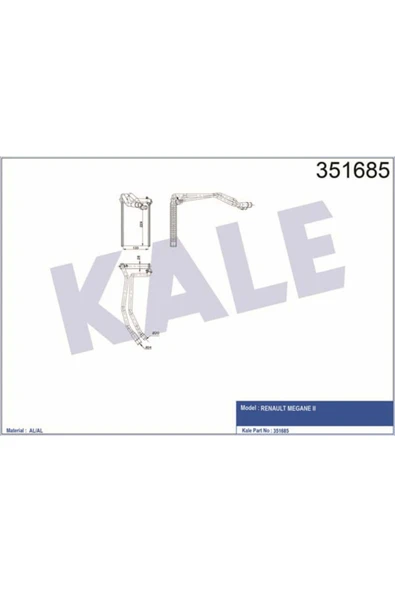 Kale 351685 OTO Radyatör  Kalorifer Radyatörü Megane II ürün görseli 1