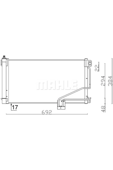 Mahle AC347001S KNECHT  Klima Radyatörü (692×384×17) W203 S203 C 180 C 200 C 200 Cgı M 111.951 8Fc351301354 ürün görseli 1