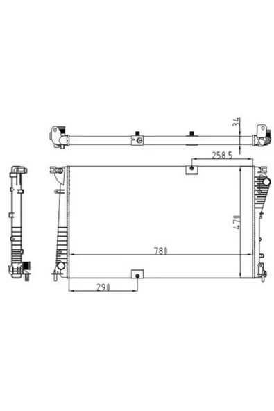 Ori MRN564034 Radyatör Mechanical Mt 780 470 34 Trafic II 2.0 Dci 01 630709-93857125 ürün görseli 1